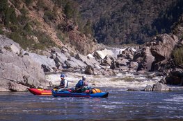 white-water kayaking below Snowy Falls, on the Snowy River