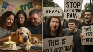 A Dog’s Paper Crown at Her Final Party Is Dividing the Internet